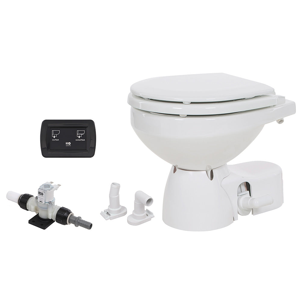 Jabsco Quiet Flush E2 Fresh Water Toilet Compact Bowl 12V Soft Close Lid 380453092RSP