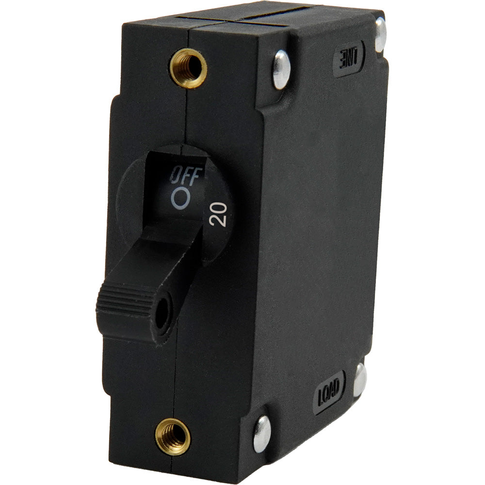 Egis A Series Black Toggle Panel Mount Circuit Breaker Single Pole 20A 321120