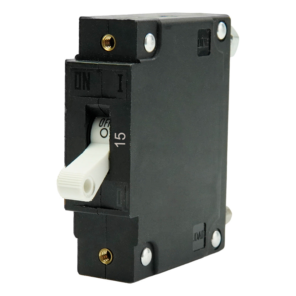 Egis C Series White Toggle Panel Mount Circuit Breaker Single Pole 15A 3501015