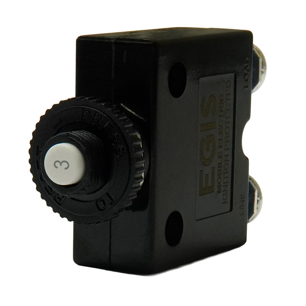 Egis 3A Push Button Panel Mount Circuit Breaker Screw Terminals 471003