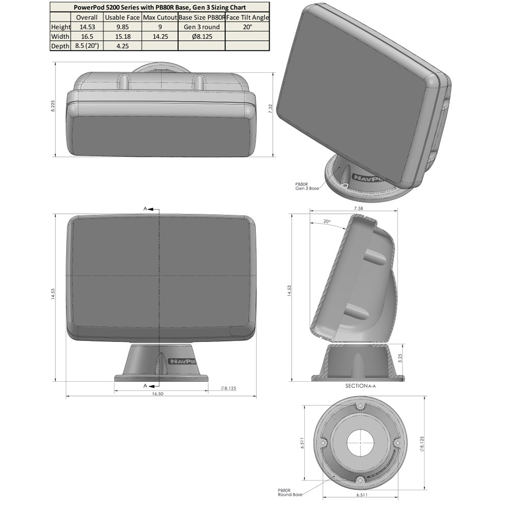 NavPod PowerPod PreCut fGarmin GPSMAP 90139013xsv92139213xsv PP520022