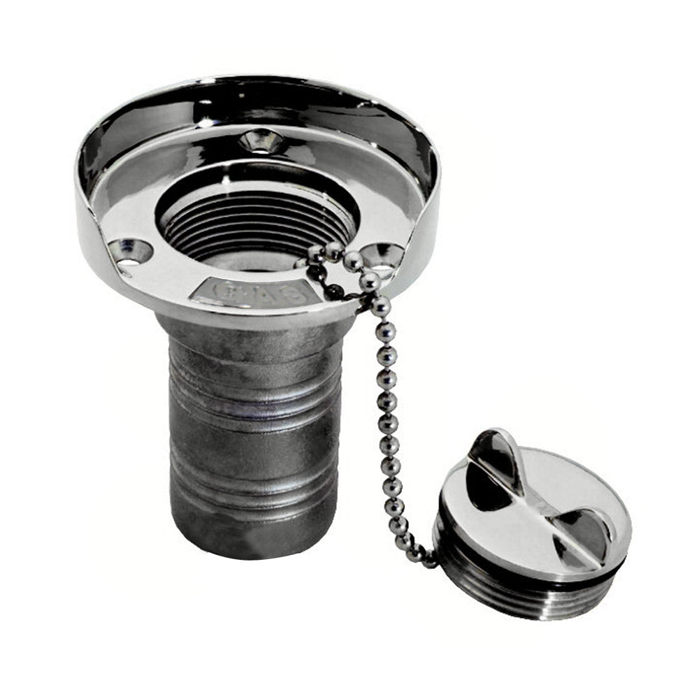 Whitecap Gas Hose Deck Fill wSplash Guard 112 Chain 6001