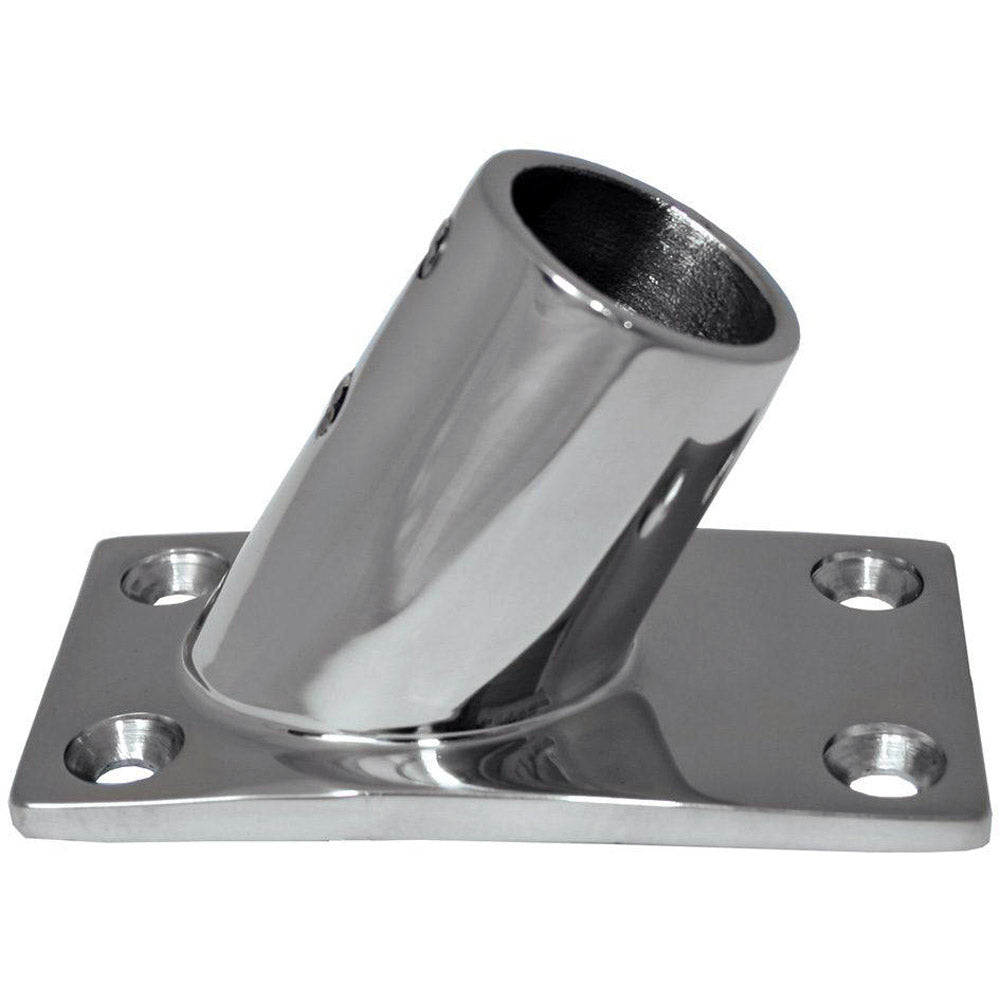 Whitecap OD 60 Degree Rectangle Base SS Rail Fitting 6042C