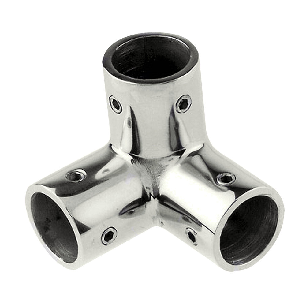 Whitecap 1 OD SS 3Way Corner Fitting 6146C