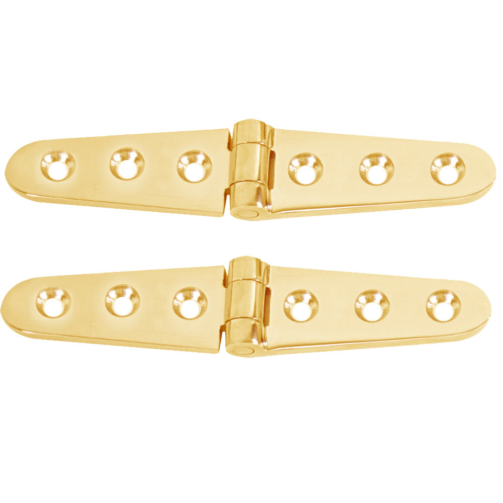 Whitecap Strap Hinge Polished Brass 6 x 118 Pair S0605BC