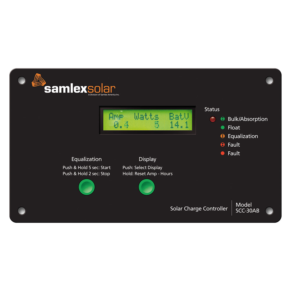 Samlex Flush Mount Solar Charge Controller wLCD Display 30A SCC30AB
