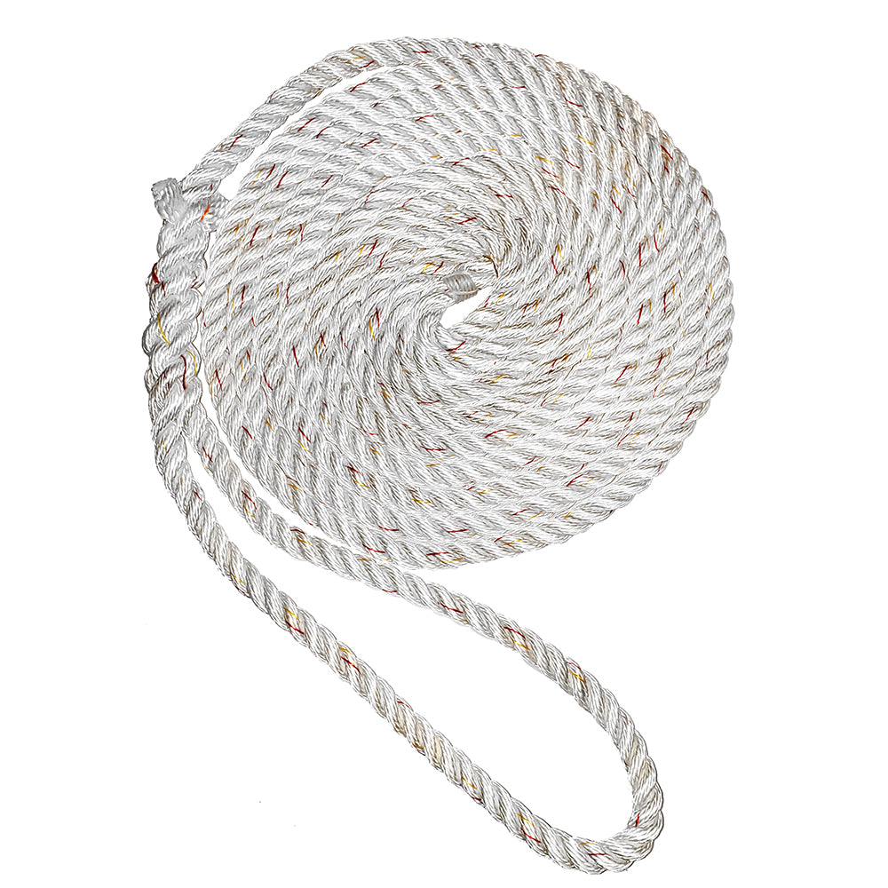 New England Ropes 58Premium 3Strand Dock Line White wTracer 25 C60502000025