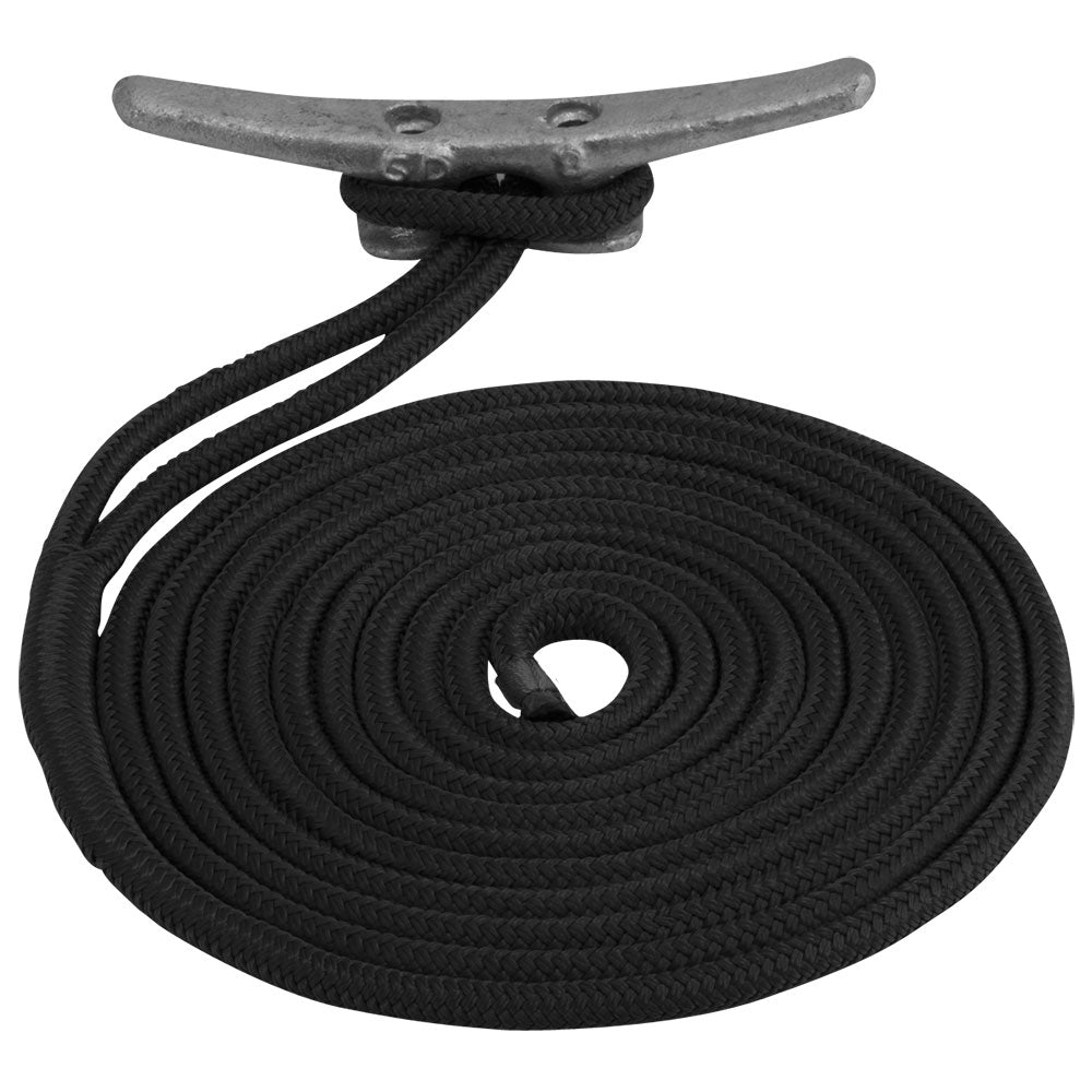 SeaDog Double Braided Nylon Dock Line 12 x 35 Black 302112035BK1