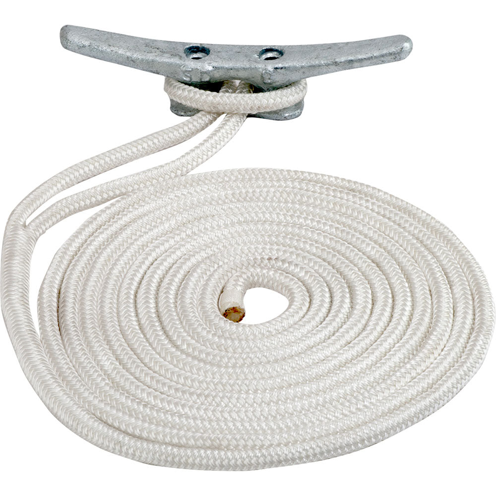 SeaDog Double Braided Nylon Dock Line 34 x 25 White 302119025WH1