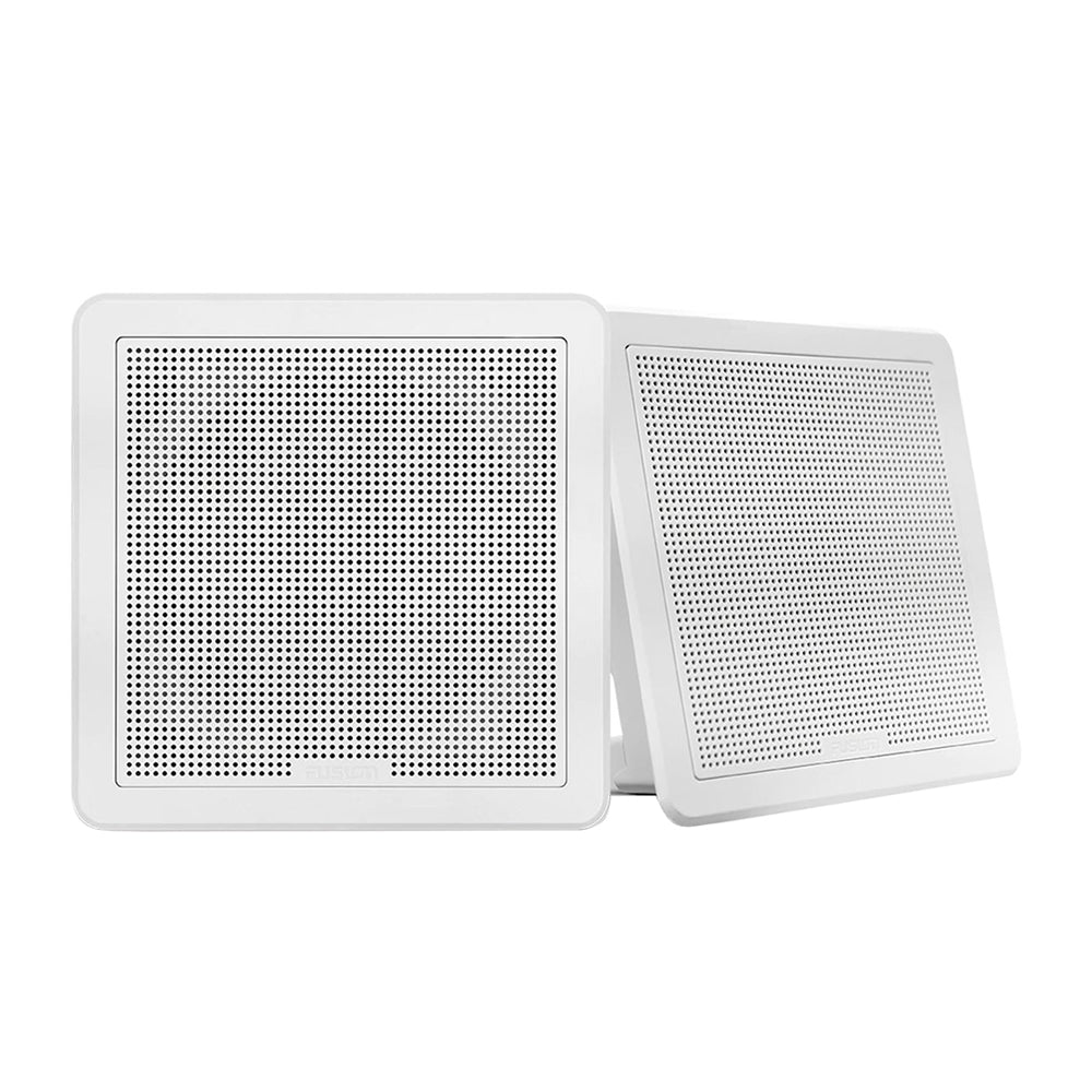 Fusion FM65SW FM Series 65 120 Flush Mount Square Marine Speakers White Grill 120W 0100229910