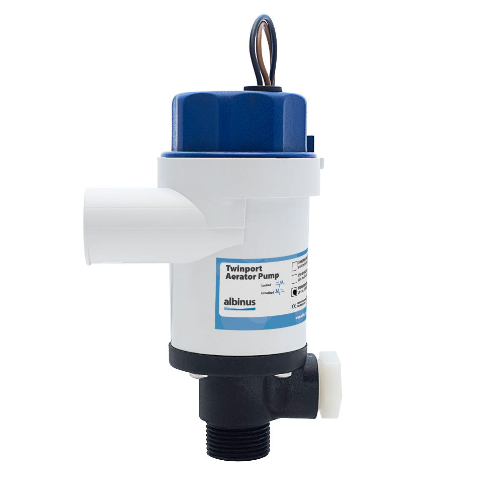 Albin Group Twinport Aerator Pump 1100 GPH 12V 0105076