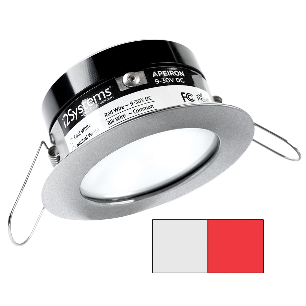 i2Systems Apeiron PRO A503 3W Spring Mount Light Round Cool White Red Brushed Nickel Finish A50341AAGH