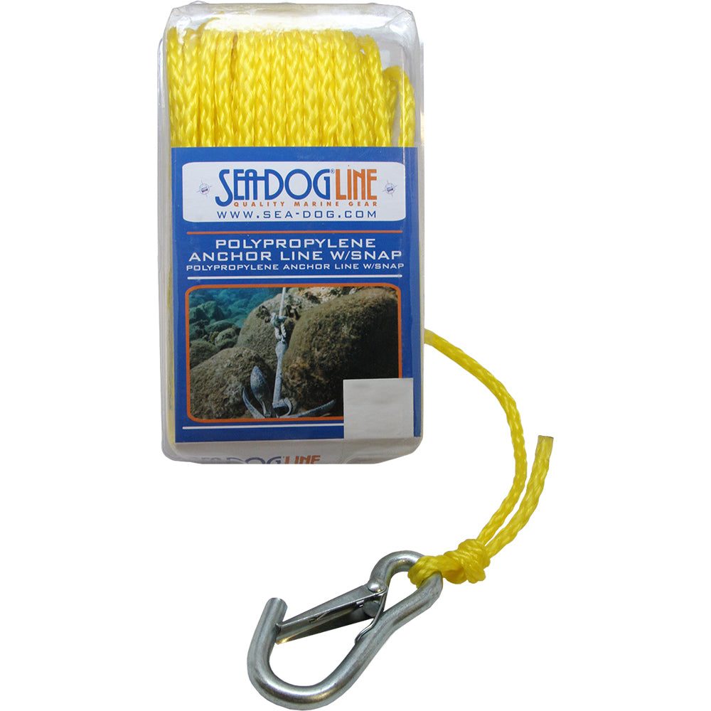 SeaDog Poly Pro Anchor Line wSnap 14 x 50 Yellow 304206050YW1