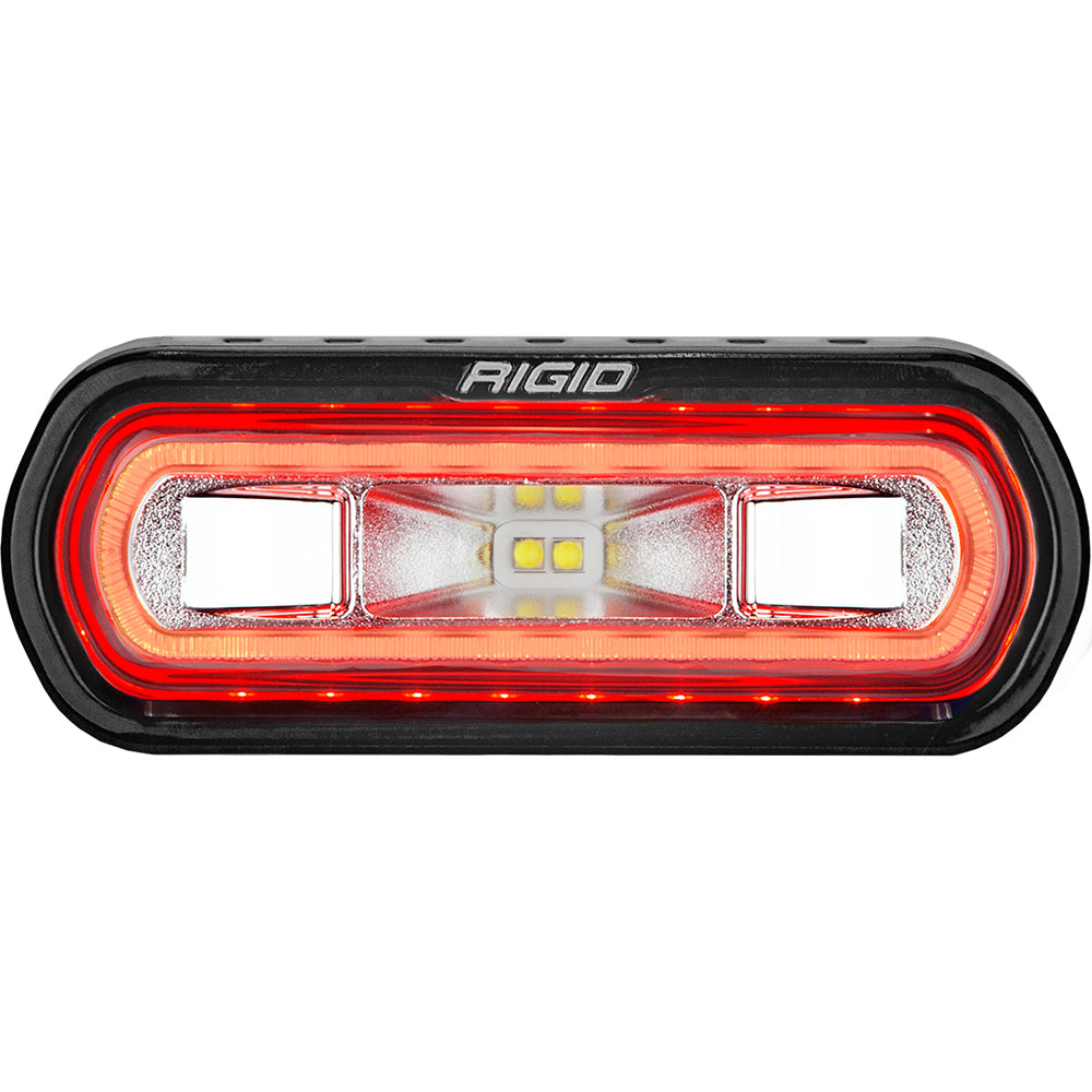 RIGID Industries SRL Series Marine Spreader Light Black Surface Mount White Light wRed Halo 52102