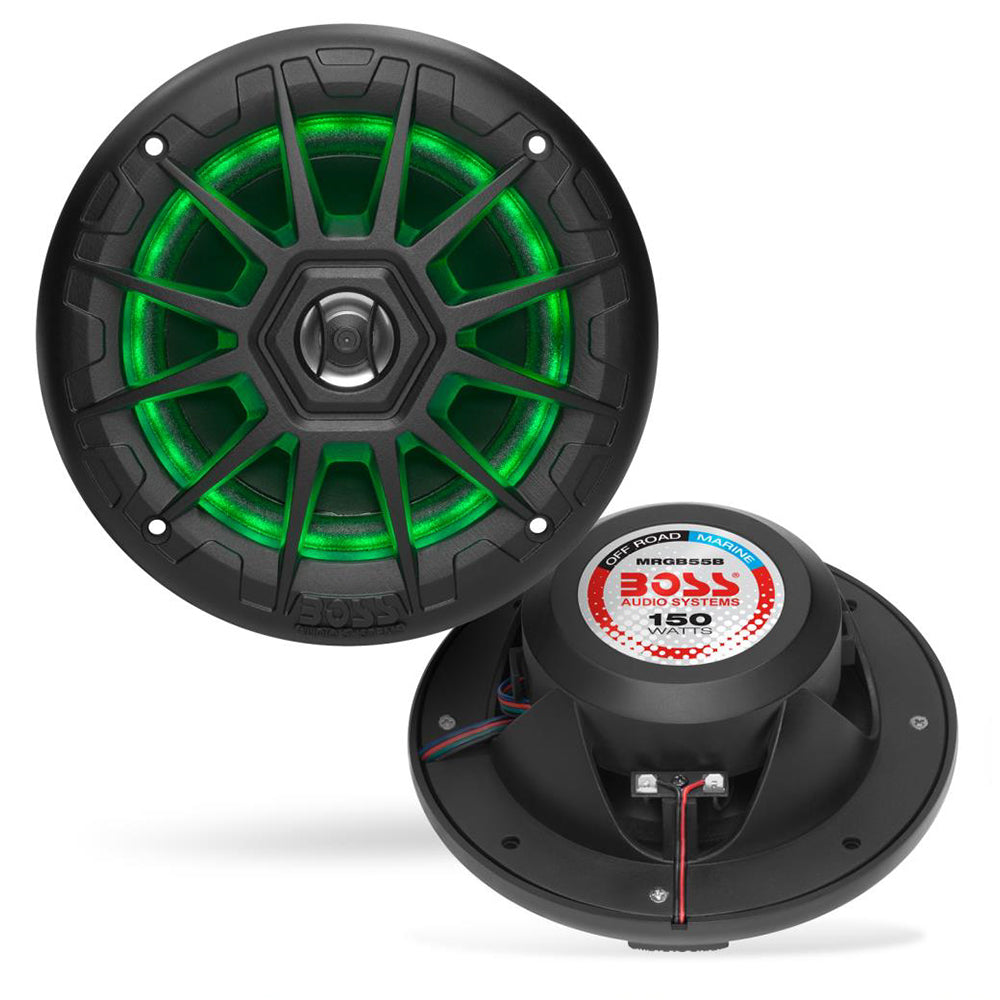 Boss Audio MRGB55B 525 Marine Speakers wRGB Lighting Black MRGB55B