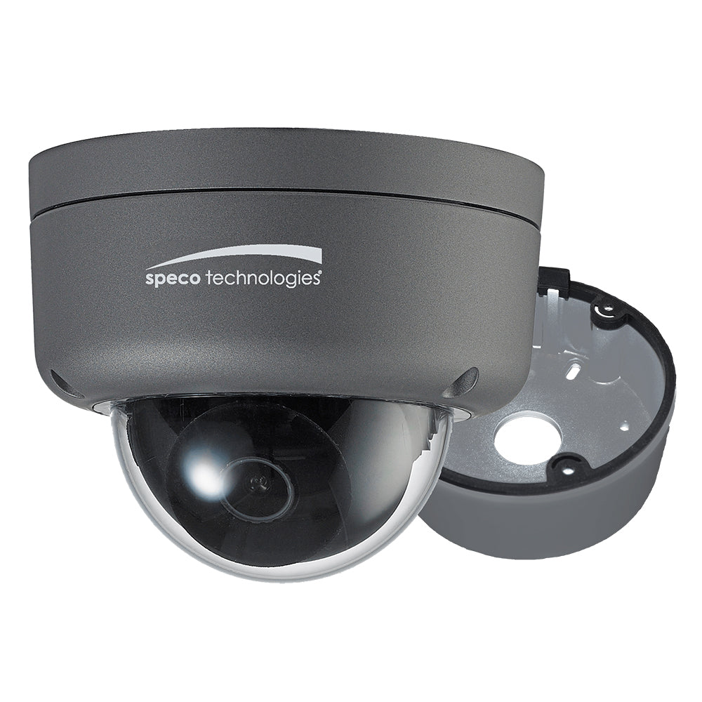 Speco 2MP Ultra Intensifier HDTVI Dome Camera 36mm Lens Dark Grey Housing wIncluded Junction Box HID8