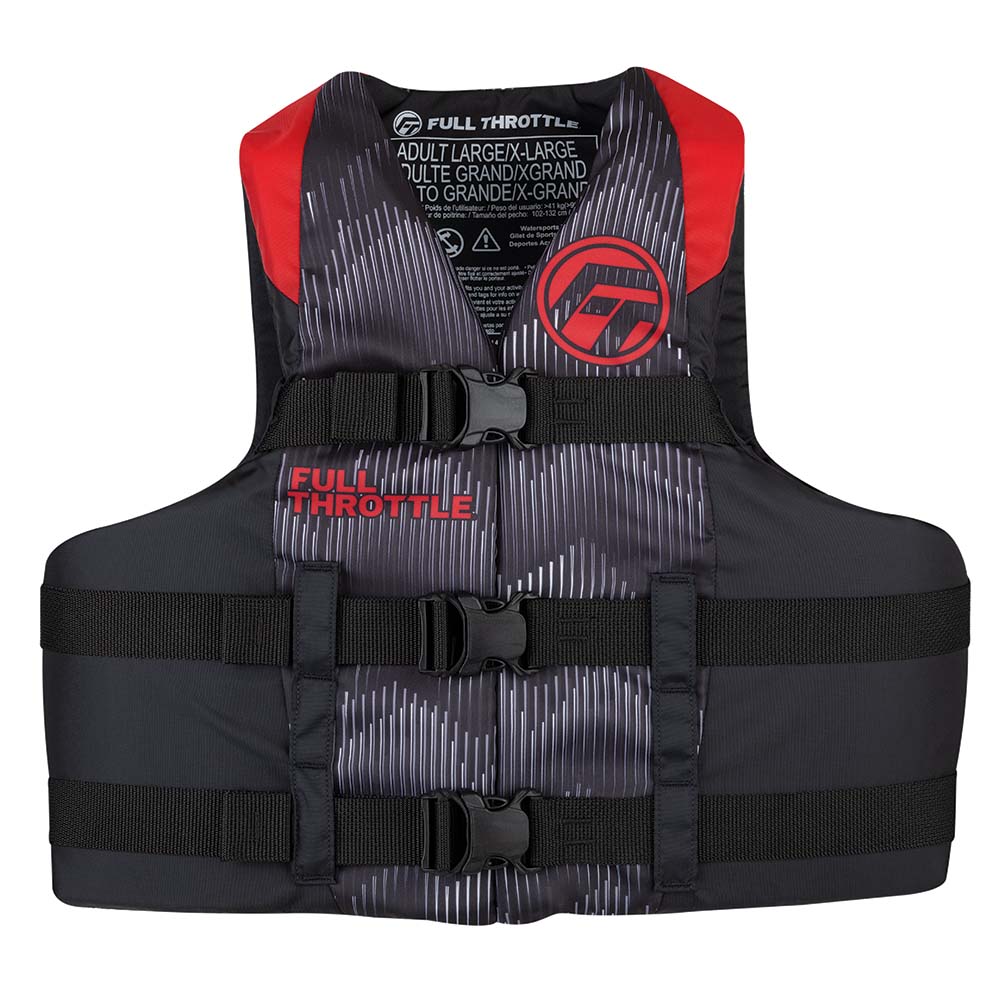 Full Throttle Adult Nylon Life Jacket SM RedBlack 11220010003022