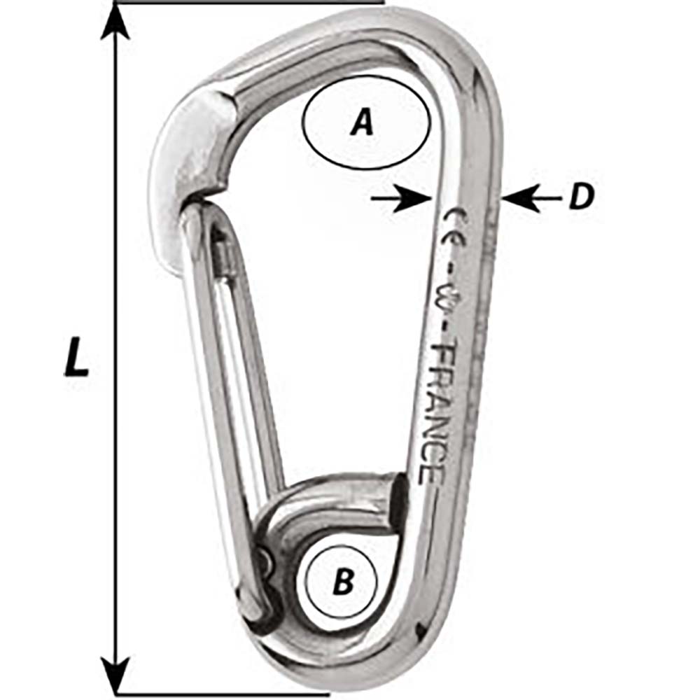 Wichard Asymmetric Carbine Hook Length 170mm 1532 02328