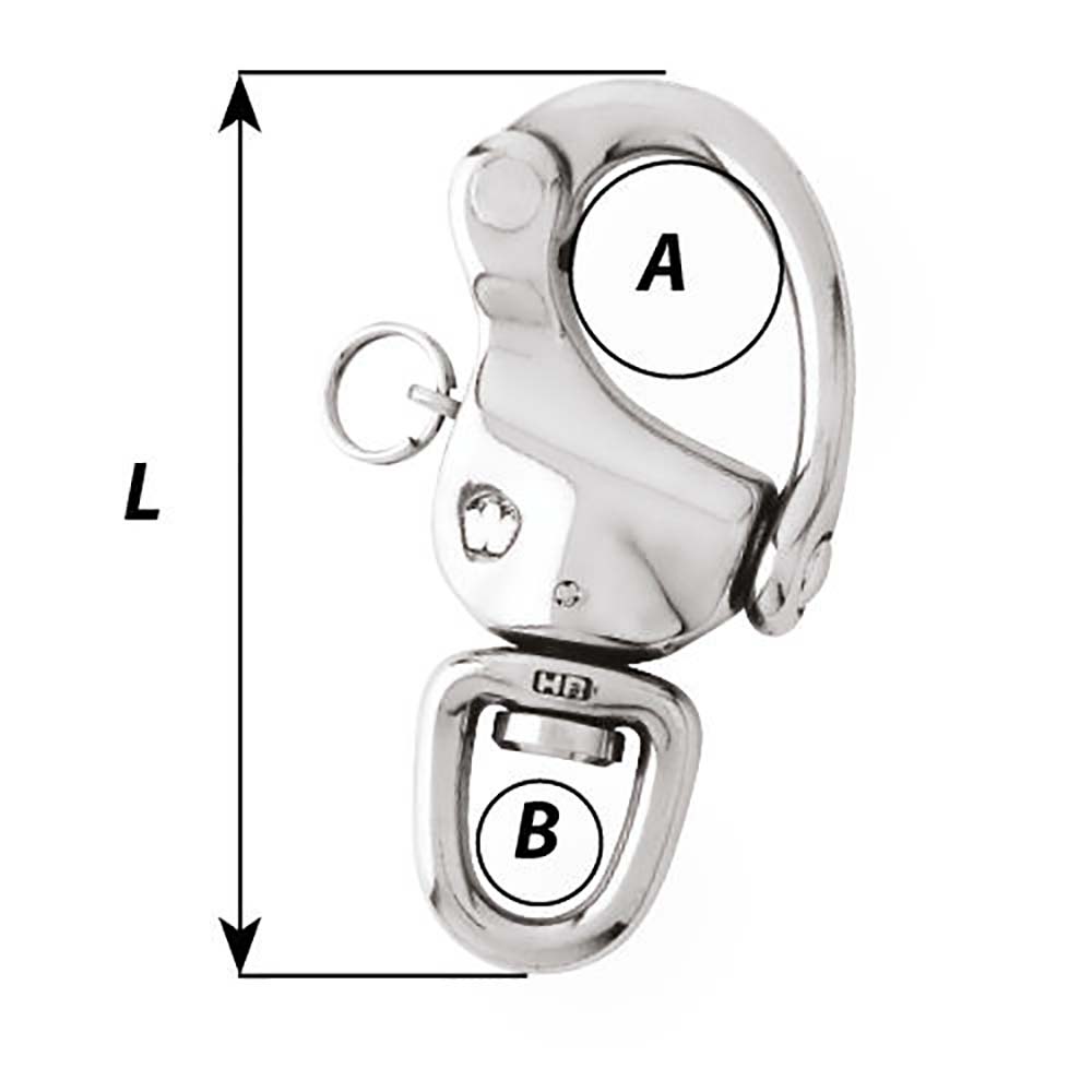 Wichard 234 Snap Shackle wSwivel Clevis Pin 70mm 02474