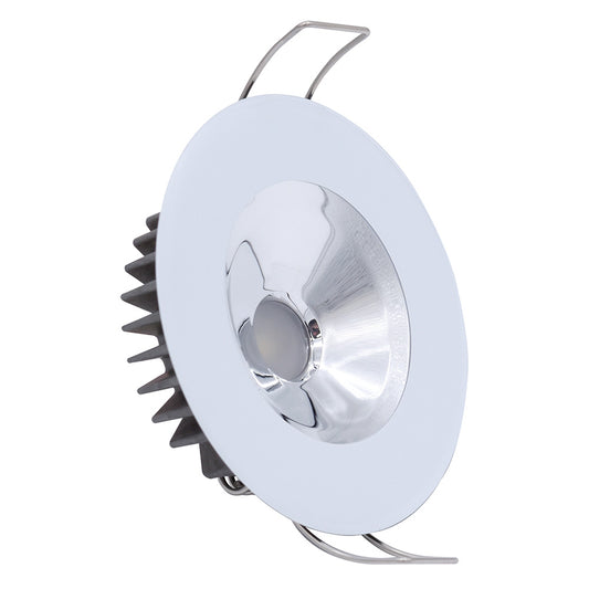 Lumitec Illusion Flush Mount LED Down Light  Spectrum RGBW  Cool White  White Housing  Chrome Reflector 117137