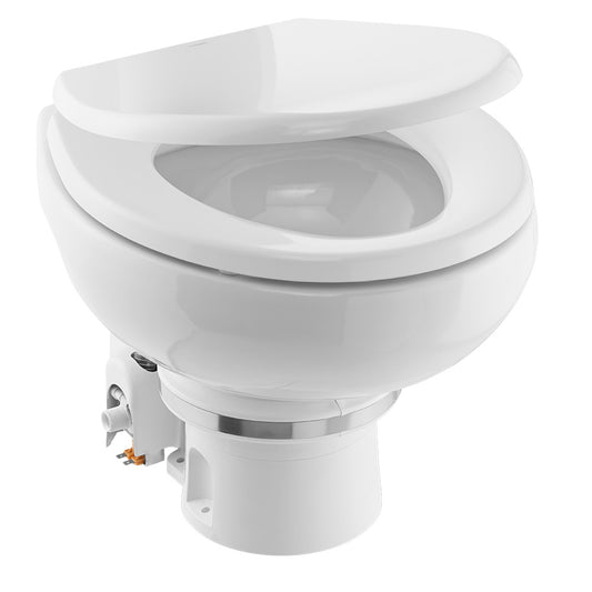 Dometic MasterFlush 7160 White Electric Macerating Toilet wOrbit Base Raw Water Flush  24V 9610007275