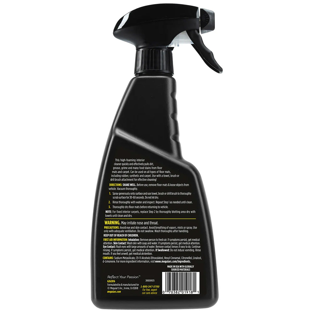 Meguiars Foaming Floor Mat  Carpet Cleaner  16oz G262816