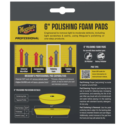 Meguiars Professional 6 Polishing Foam Pads 2Pack M6PFP2