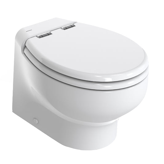 Thetford Silence Plus 2G wWood Polyester Soft Close Seat  Standard Solenoid  Short White  12V TS2G012DWD00C00