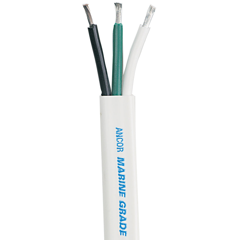 Ancor White Triplex Cable  123  White Black Green  Sold by the Foot 1313FT