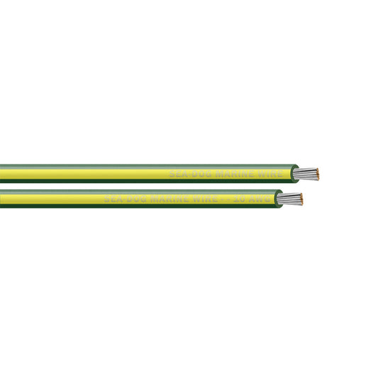 SeaDog 10 AWG GreenYellow Stripe Primary Wire  250 8010144
