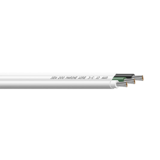SeaDog 123 AWG Flat Triplex Wire  WhiteGreenBlack  25 8012300