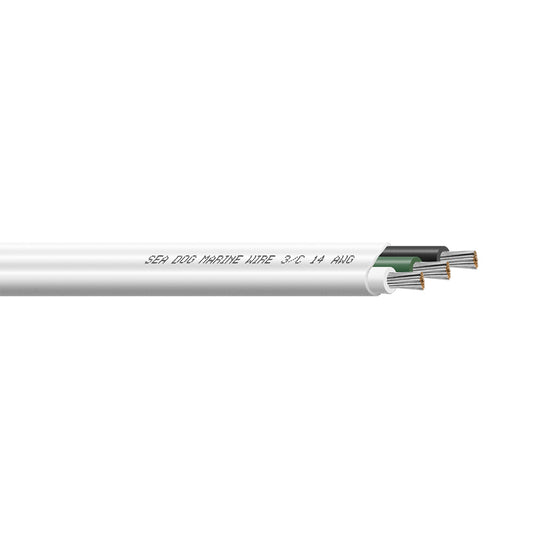 SeaDog 143 AWG Flat Triplex Wire  WhiteGreenBlack  900 8014309