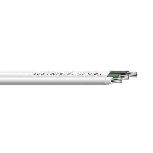 SeaDog 163 AWG Flat Triplex Wire  WhiteGreenBlack  250 8016304