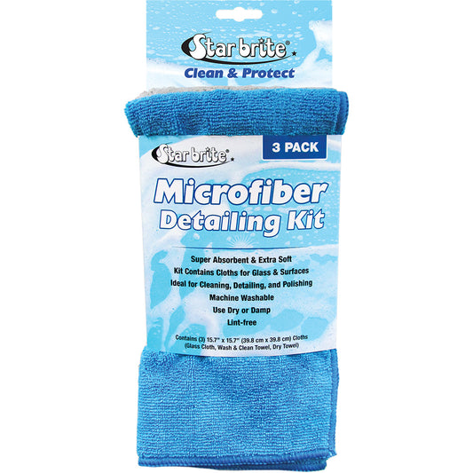 Star brite Microfiber Detailing Kit  Ultimate Cleaning Solution 3Pack 40079