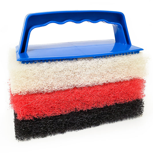 Star brite Large MultiTexture Scrub Pad Kit wInterchangeable Handle 42023