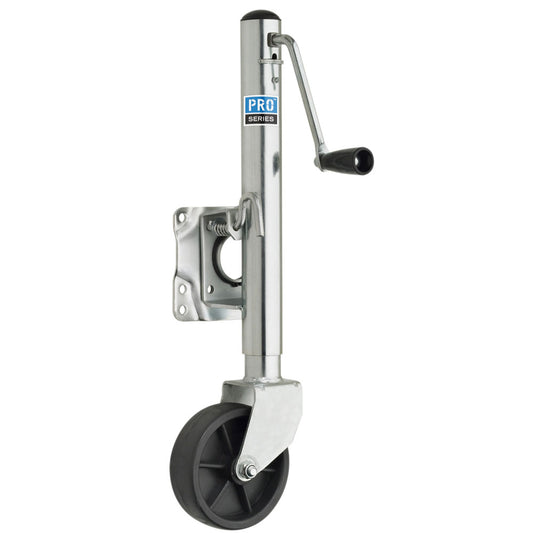 Pro Series 1000 lbs Zinc Plated Swivel Jack w6 Poly Wheel EJ10000101