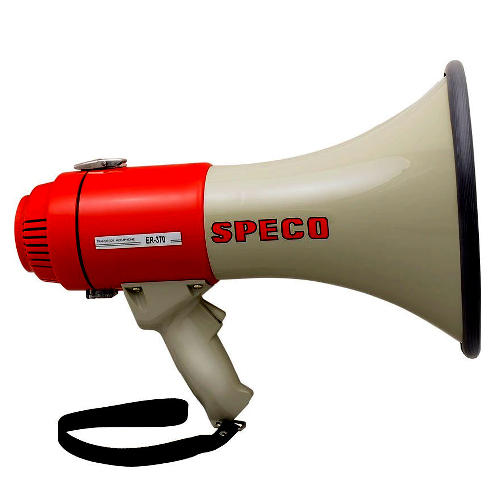 Speco ER370 Deluxe Megaphone wSiren  RedGrey  16W ER370