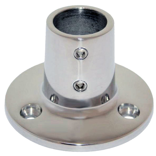 Whitecap 1 OD 90 Degree Round Base SS Rail Fitting 6139C