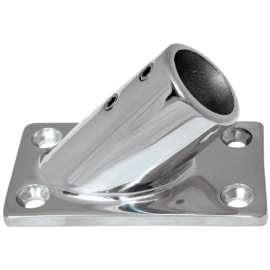 Whitecap 1 OD 45 Degree Rectangle Base SS Rail Fitting 6115C