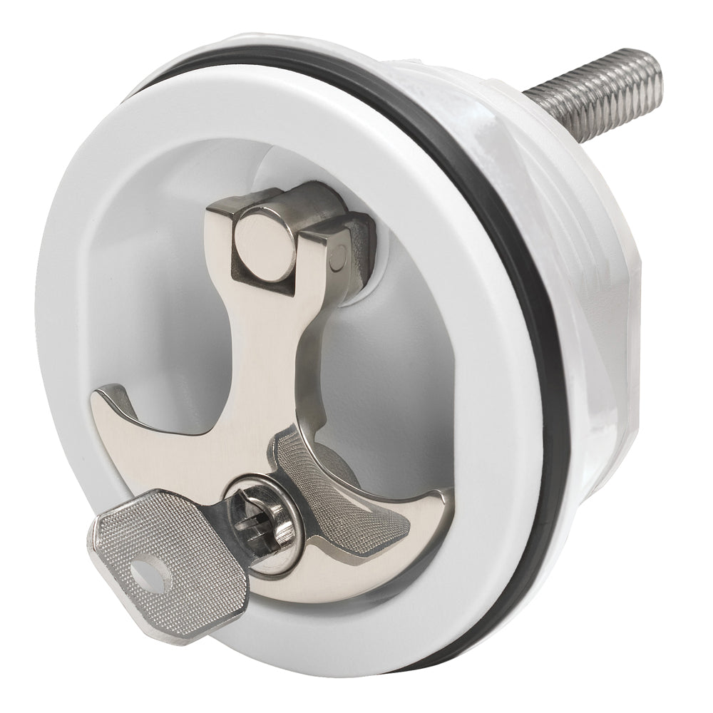 Whitecap Compression Handle  Nylon WhiteStainless Steel  Locking 6228WC