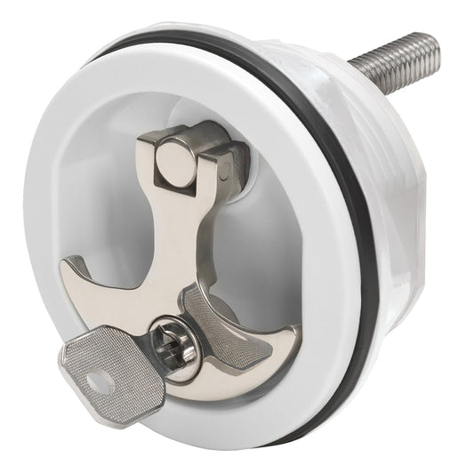 Whitecap Compression Handle  Nylon WhiteStainless Steel  Locking 6228WC