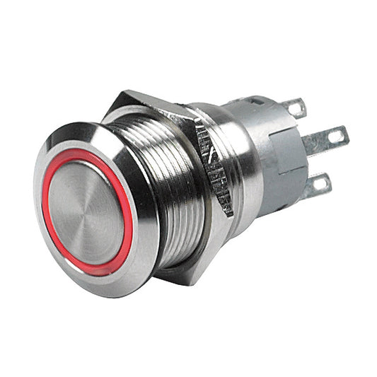 Marinco Push Button Switch  24V Latching OnOff  Red LED 80511000501