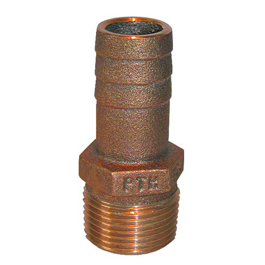 GROCO 1 NPT x 1 ID Bronze Pipe to Hose Straight Fitting PTH1000