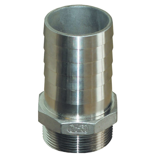 GROCO 1 NPT x 1 ID Stainless Steel Pipe to Hose Straight Fitting PTH1000S