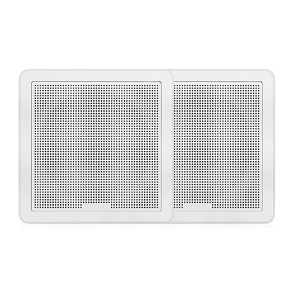 Fusion FM65SW FM Series 65 120 Flush Mount Square Marine Speakers  White Grill  120W 0100229910