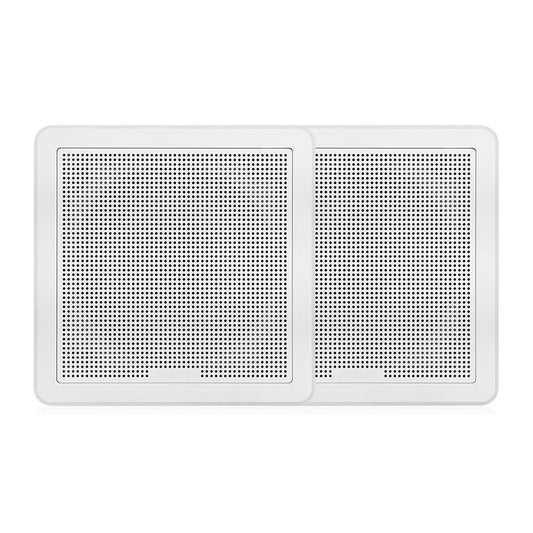 Fusion FM65SW FM Series 65 120 Flush Mount Square Marine Speakers  White Grill  120W 0100229910