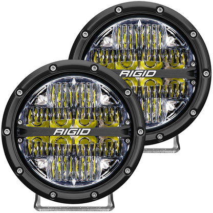 RIGID Industries 360Series 6 LED OffRoad Fog Light Drive Beam wWhite Backlight  Black Housing 36204