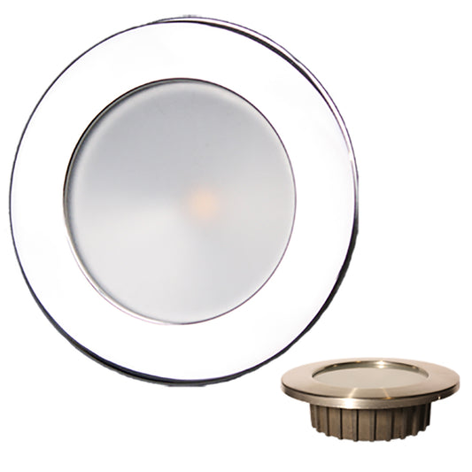 Lunasea Gen3 Warm White RGBW Full Color 35 IP65 Recessed Light wPolished Stainless Steel Bezel  12VDC LLB46RG3ASS