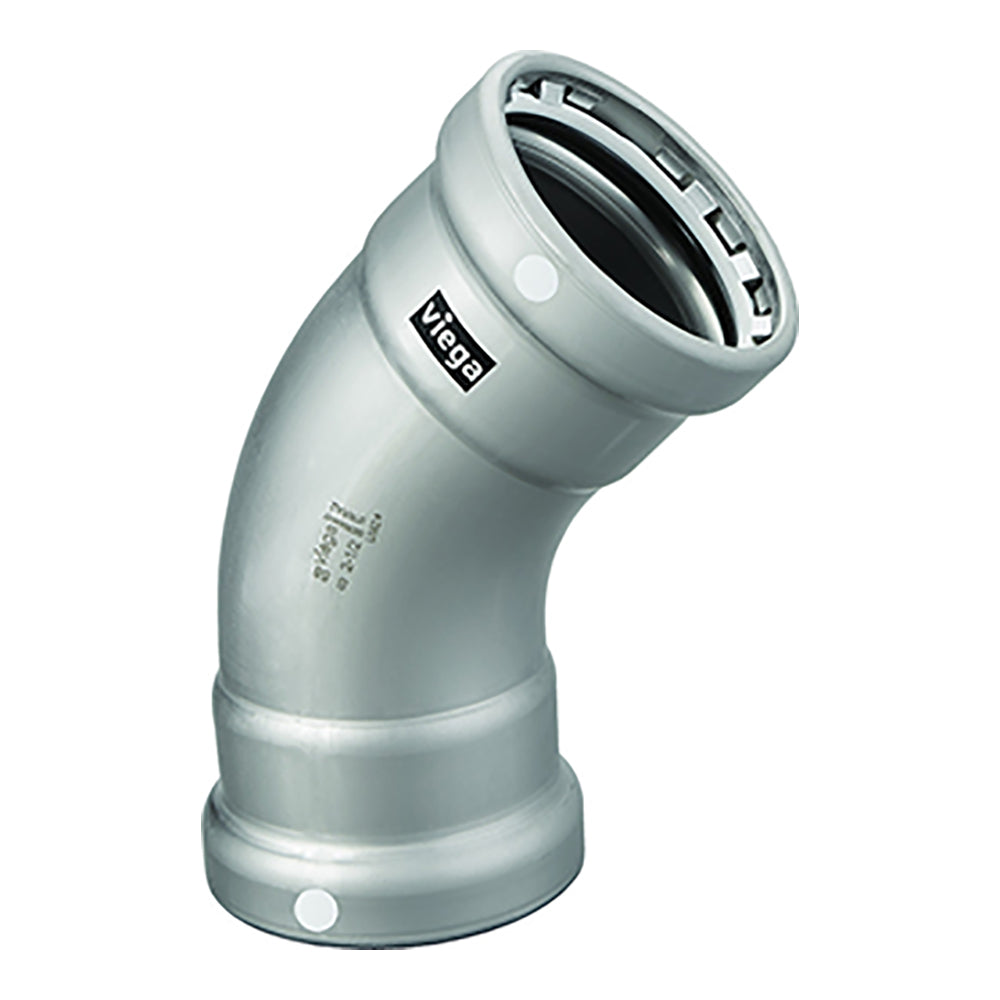 Viega MegaPress 212 45 Carbon Steel Elbow wFKM  Double Press Connection  Smart Connect Technology 26530