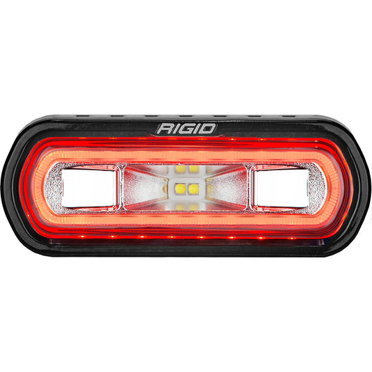 RIGID Industries SRL Series Marine Spreader Light  Black Surface Mount  White Light wRed Halo 52102